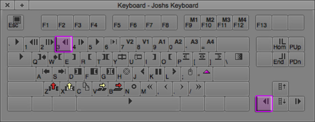 Step Backward 1 Frame keyboard shortcut in Avid