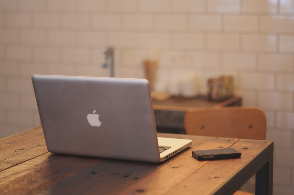 Laptop on table