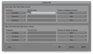 Custom Sift in Avid Media Composer