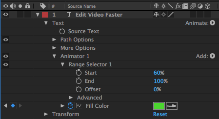 Parameters to Keyframe Text Color in After Effects