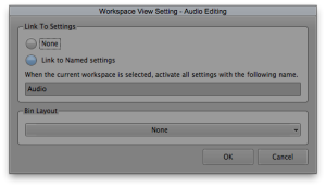 Workspace View Settings in Avid Media Composer