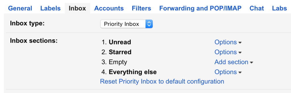 Gmail Inbox Settings