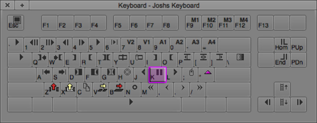 Pause Keyboard Shortcut in Avid