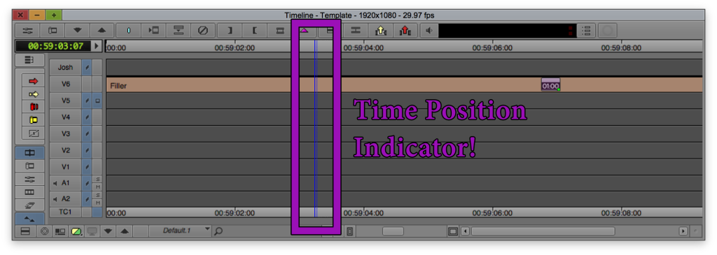 Time Position Indicator...this is what we're moving in Avid