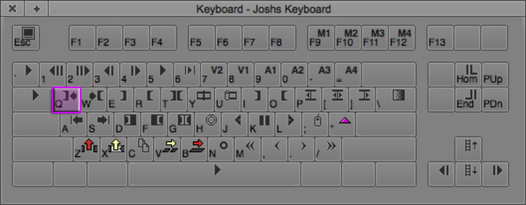 Go To In Point keyboard shortcut in Avid