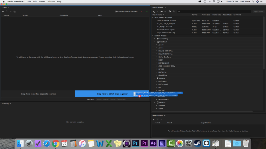 Combine Videos in Adobe Media Encoder