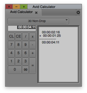 Calculator in Avid
