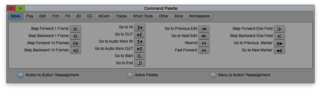 Command Palette in Avid