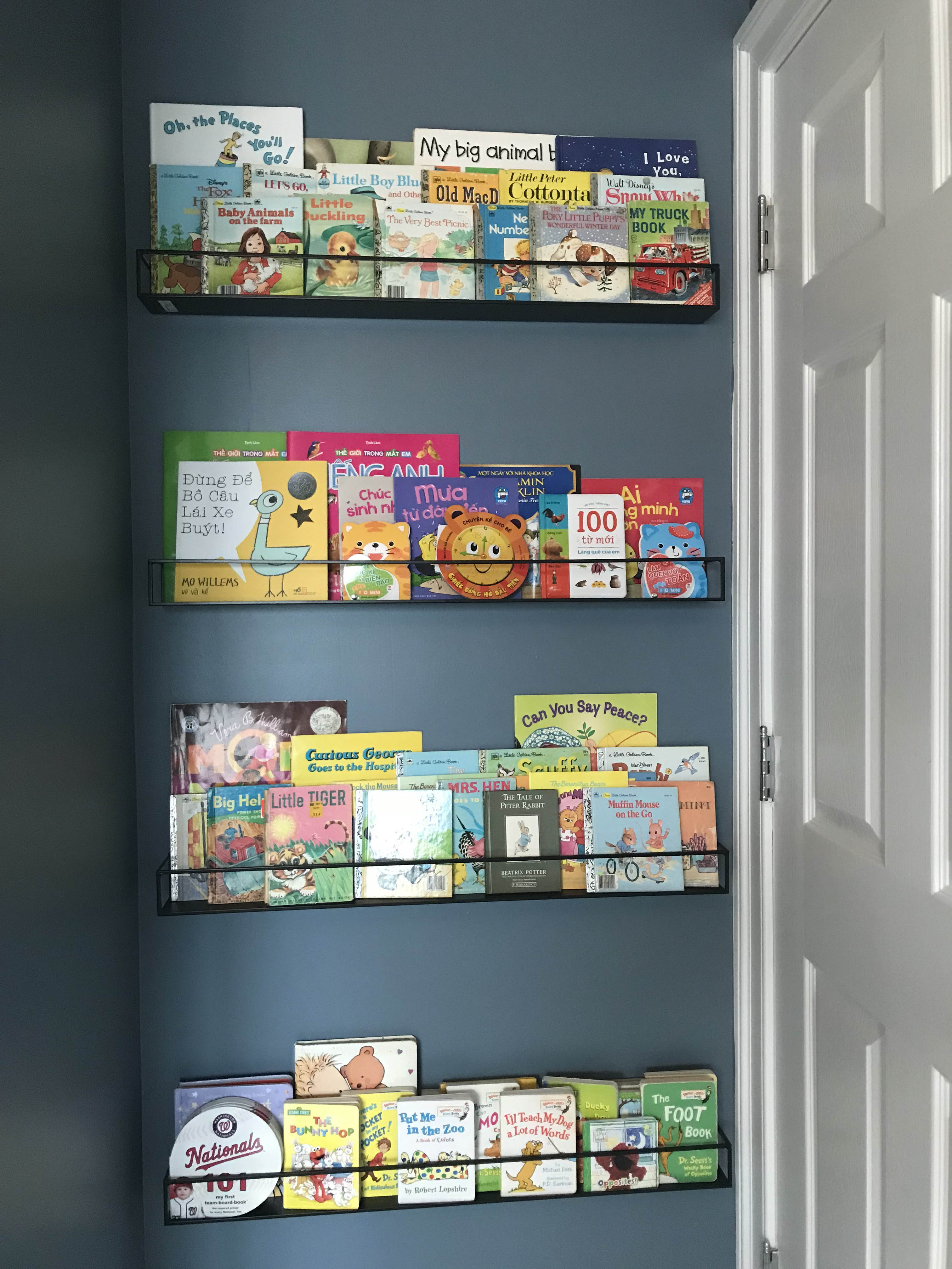 child's new library in nursery