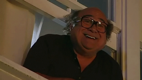 GIF of Danny Devito hanging out of a window saying "I think our work here is done"