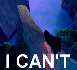 I can't GIF of Pocahontas jumping off a cliff