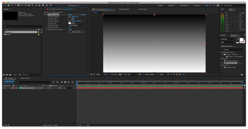 Applying Gradient Ramp to Solid in After Effects