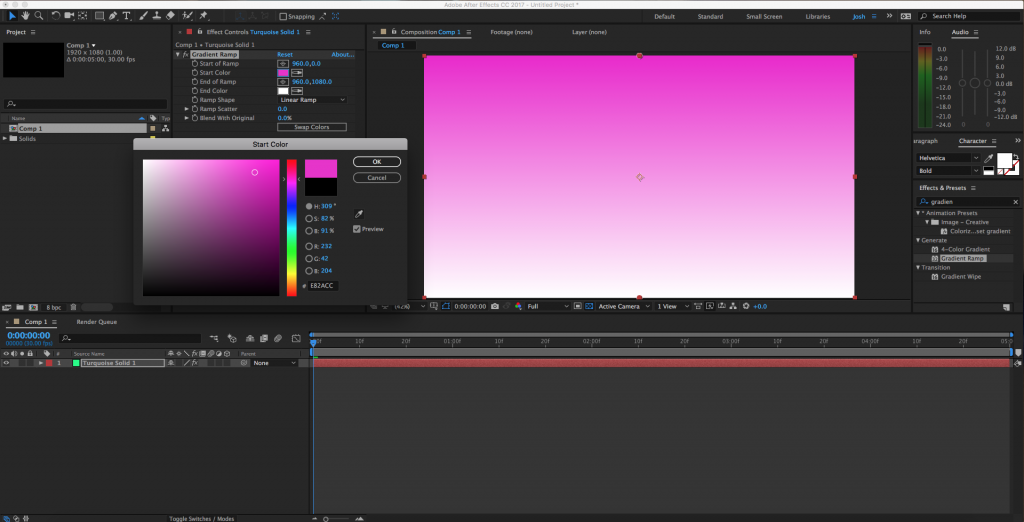 Change Start Color of Gradient in After Effects