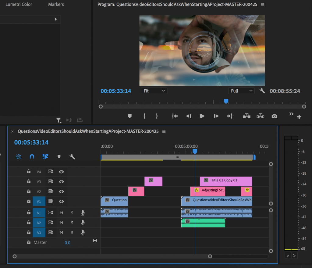 Semi-Transparent Clip on an upper track in Premiere Pro