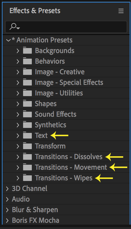 Easily Create Transitions Using Animation Presets in After Effects
