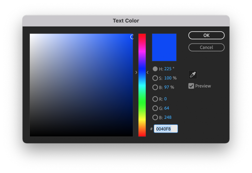 Color Picker for a Stroke in After Effects
