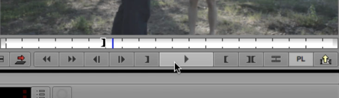 Gray Play icon with Play Length enabled in Avid Media Composer