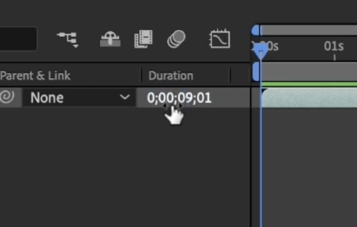 Duration column in After Effects Timeline panel