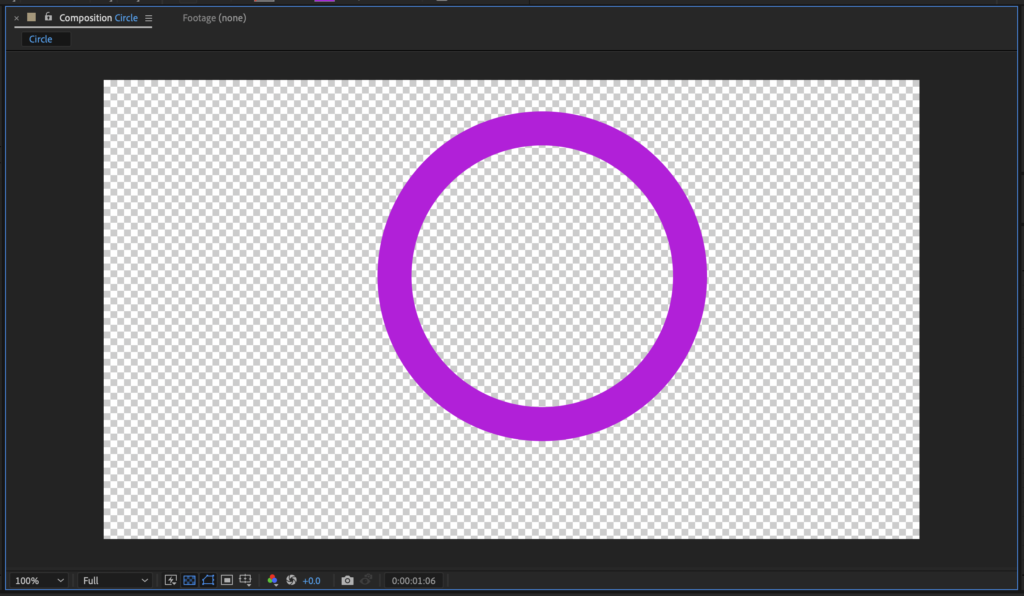 Circle Outline in After Effects Composition Panel